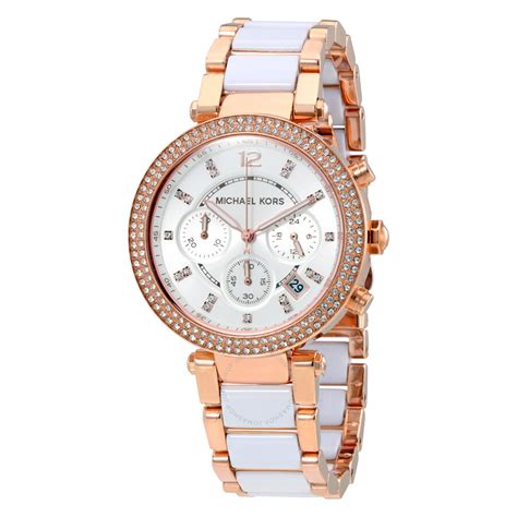 michael kors parker white dial.